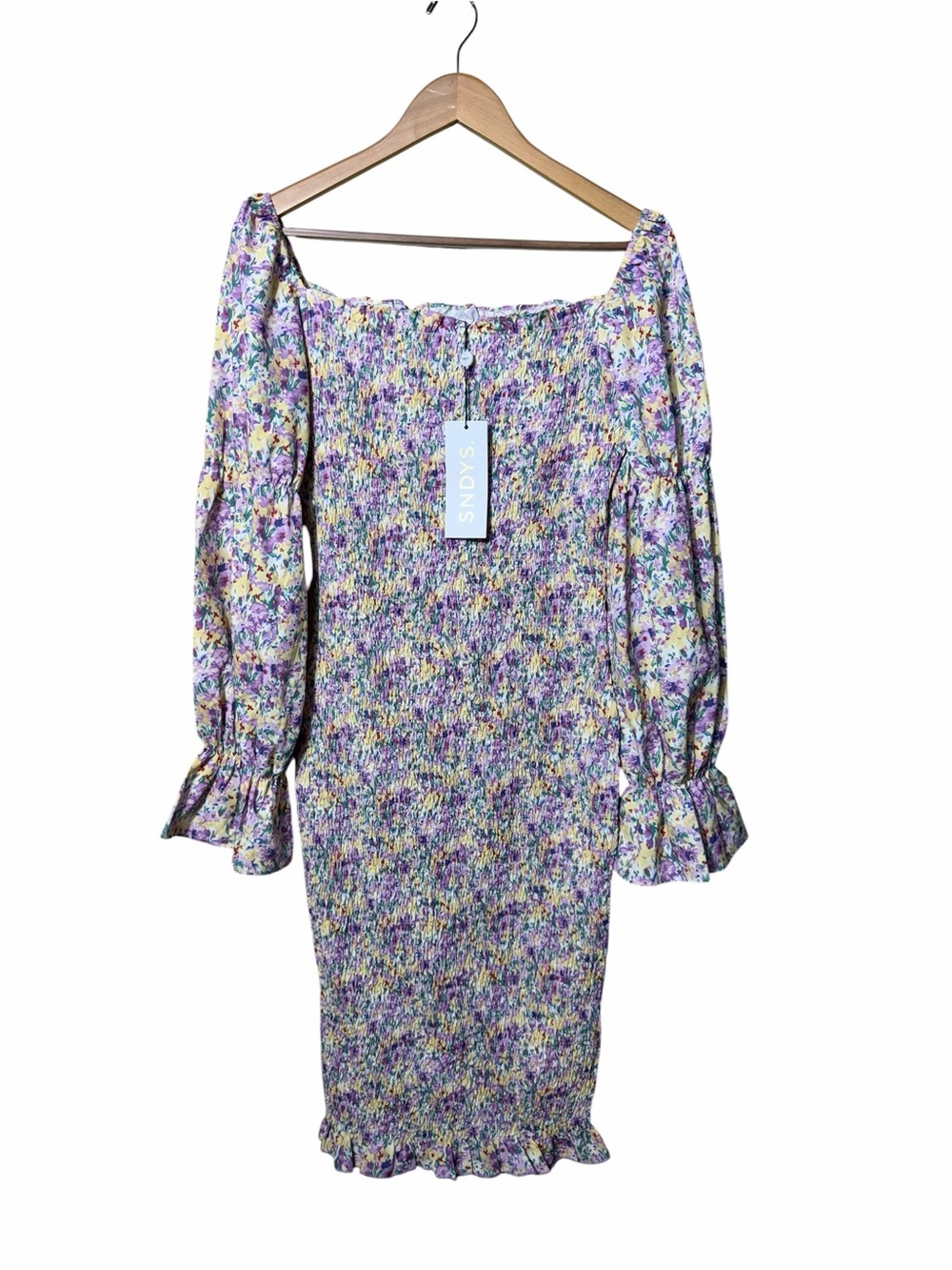 New Revolve SNDYS Courtney Midi Dress in Lilac Floral Size 8 - Picture 2 of 6